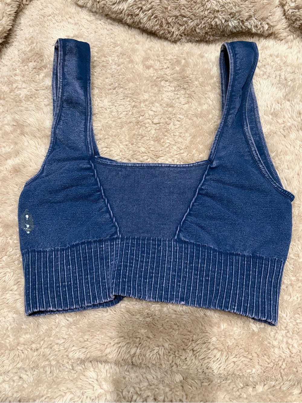 FP Movement Ribbed Navy Blue Cropped Yoga Seamless Sports Bra